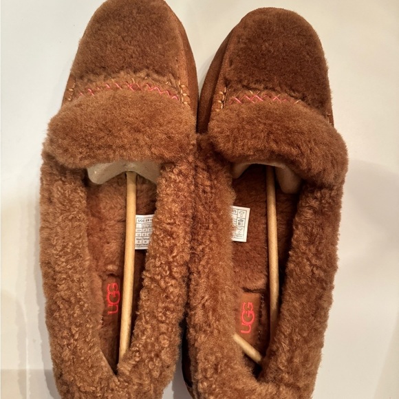 NWOB UGG ANSLEY BRAID WOMEN SLIPPER SUEDE HARDWOOD US 12 - Picture 2 of 4